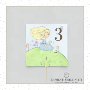Segnatavolo Alice Paese Meraviglie momenti unici inviti alice grafica segnatavolo quadrato
