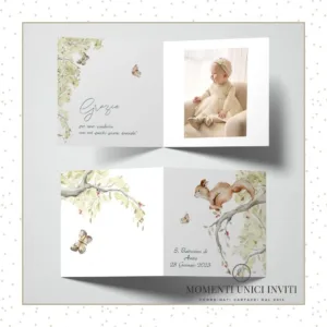 Bosco incantato - card ringraziamento 14,5x14,5 cm