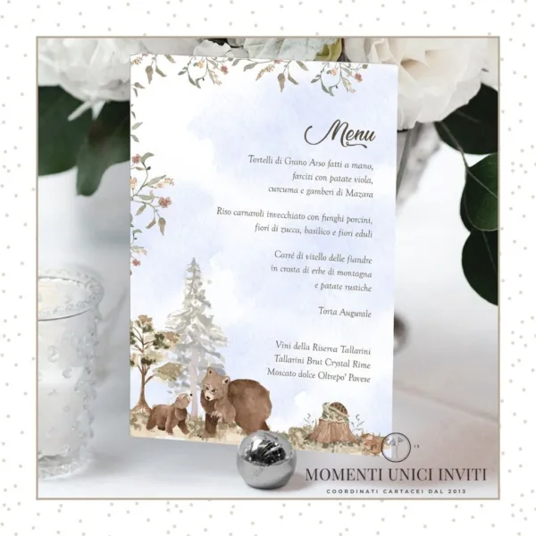 Foresta degli animali – menu 15x21 cm