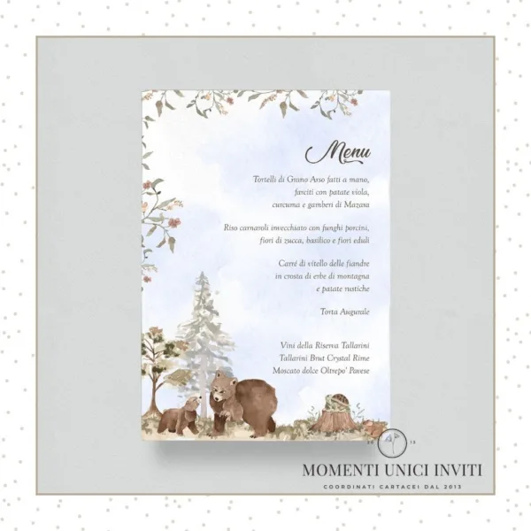 Foresta degli animali – menu 15x21 cm - immagine 2