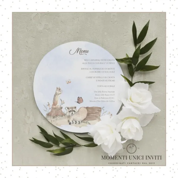 Foresta degli animali – menu sottopiatto