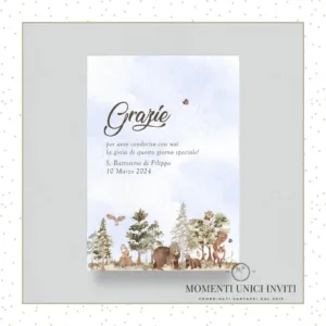 Foresta degli animali - card ringraziamento 13x18 cm