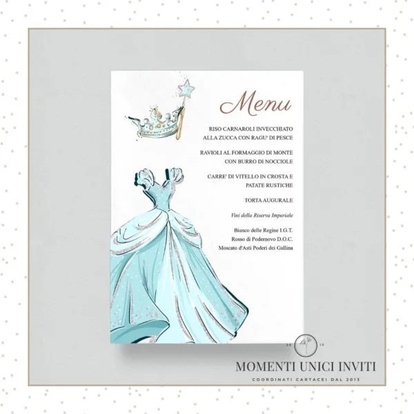 menu cenerentola - momenti unici inviti