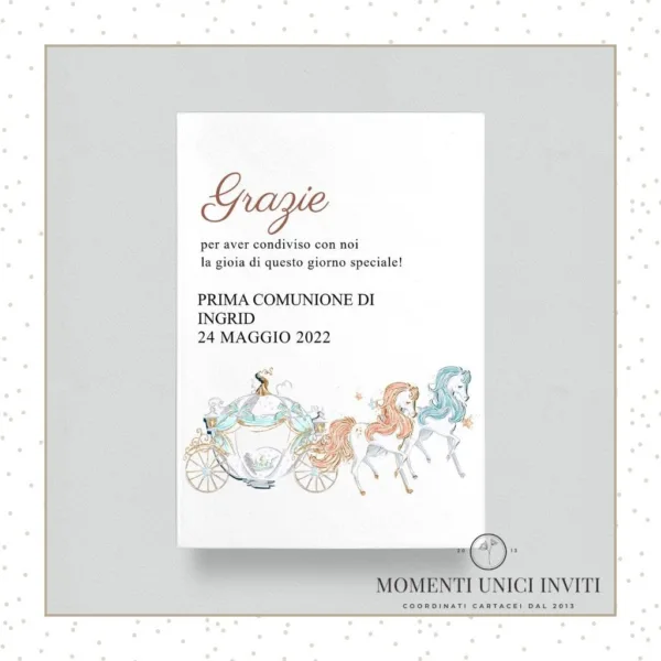 cards ringraziamento cenerentola - momenti unici inviti