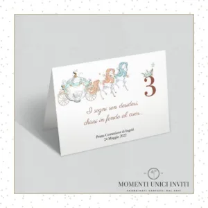 segnatavolo cenerentola - momenti unici inviti
