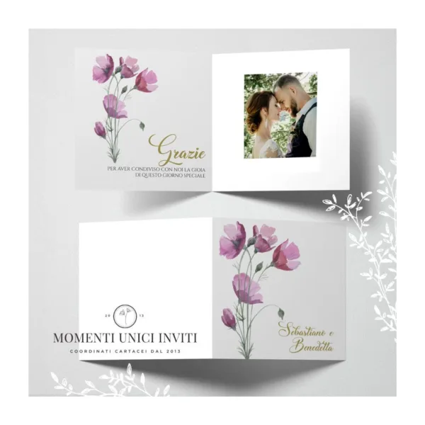 Coquelicot - card ringraziamento 14,5x14,5 cm