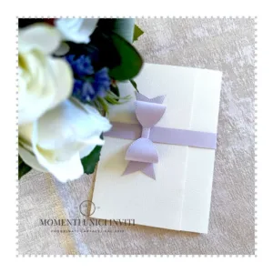 partecipazione elegante con fiocco momenti unici inviti - dafne