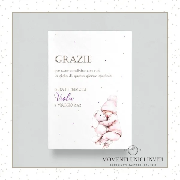 cards ringraziamento battesimo dolci nanne bimba