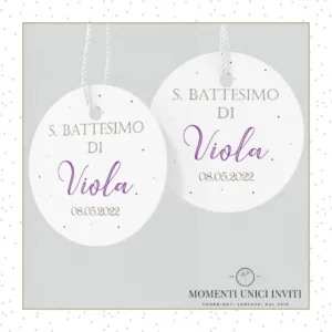 tag tondo bomboniera dolci nanne bimba