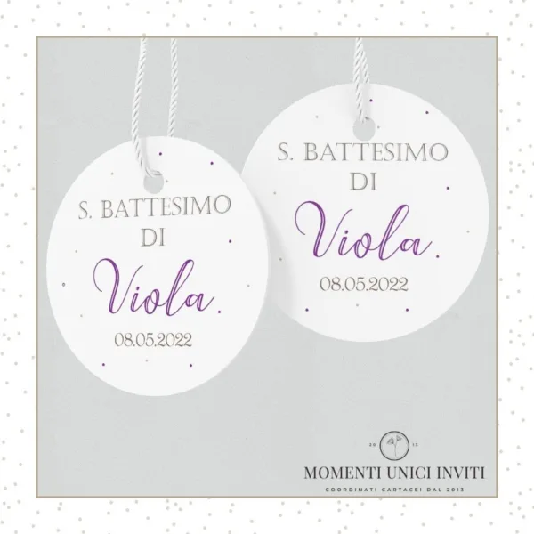 tag tondo bomboniera dolci nanne bimba