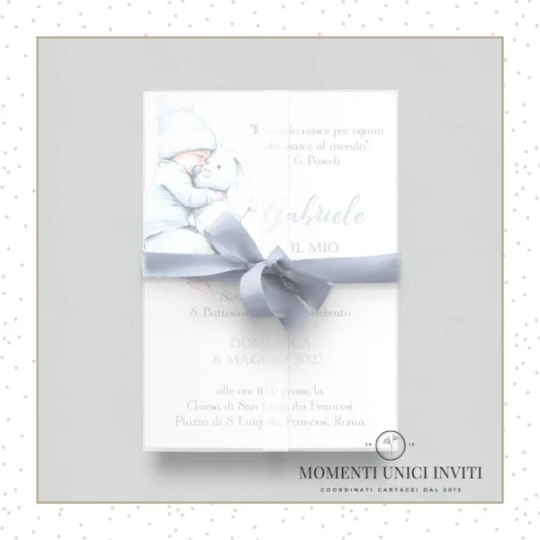 cover traslucida partecipazione dolci nanne bimbo