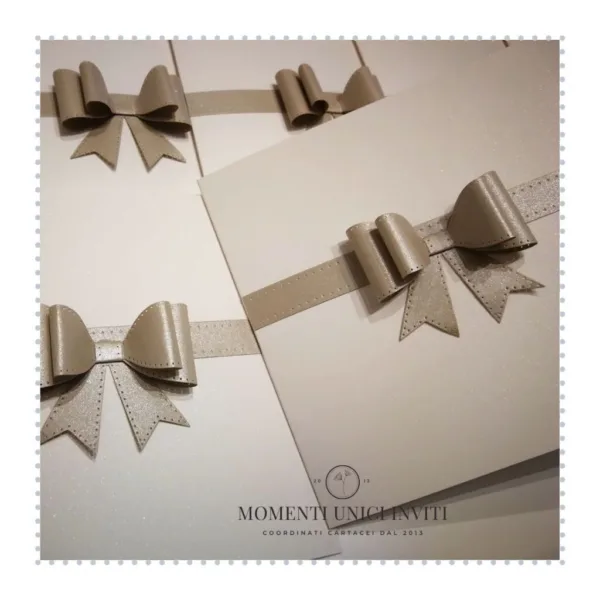 partecipazione elegante con fiocco momenti unici inviti - elegance