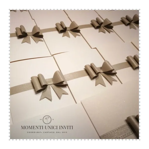 partecipazione elegante con fiocco momenti unici inviti - elegance