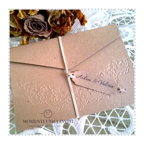 Partecipazione shabby chic momenti unici inviti - eleganza retrò