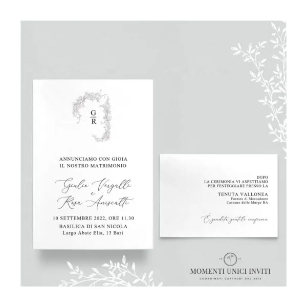 Elisabeth - partecipazione e invito con busta - mod.10x15 - immagine 2