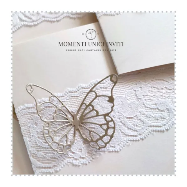 partecipazione elegante con farfalla momenti unici inviti - elodie