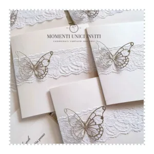 partecipazione elegante con farfalla momenti unici inviti - elodie