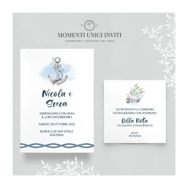 Favignana - partecipazione e invito con busta - mod. 13x18 - immagine 2