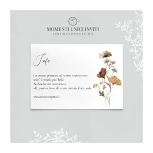 Fiori di campo - info card / lista di nozze