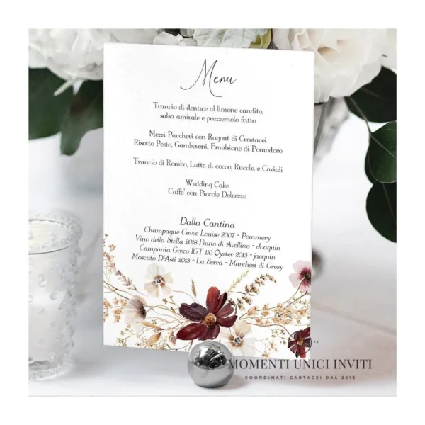 Fiori di campo – menu 15x21 cm