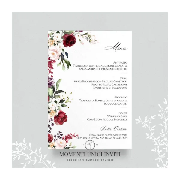 Flowers – menu 15x21 cm - immagine 2