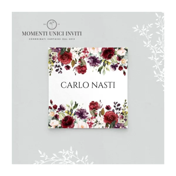 Flowers – segnaposto quadrato o rettangolare