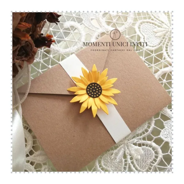 partecipazione tema girasole momenti unici inviti - girasole