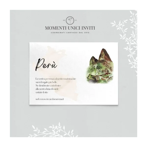 Giro del mondo - info card / lista di nozze - immagine 2