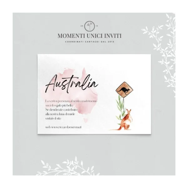 Giro del mondo - info card / lista di nozze