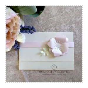 partecipazione elegante con fiore momenti unici inviti - isotta