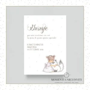 cards ringraziamento kira battesimo prima comunione