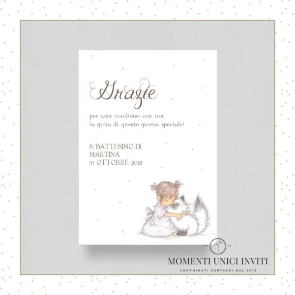 cards ringraziamento kira battesimo prima comunione