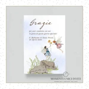 cards ringraziamento le fate battesimo e prima comunione