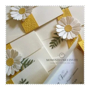 partecipazione tema margherite momenti unici inviti - margherita