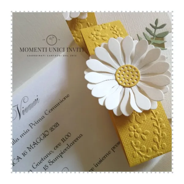partecipazione tema margherite momenti unici inviti - margherita