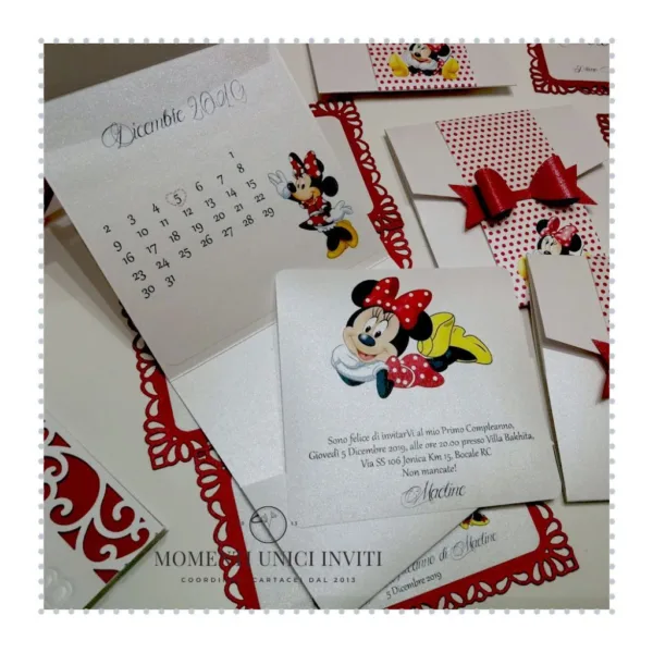 partecipazione tema topolina minnie momenti unici inviti