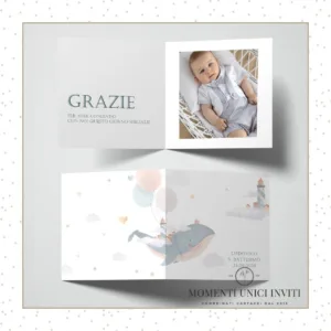 Mondo marino - card ringraziamento 14,5x14,5 cm