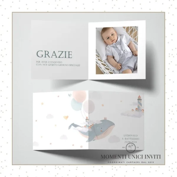 Mondo marino - card ringraziamento 14,5x14,5 cm