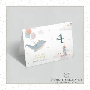 Mondo marino – segnatavolo da appoggio 13x18 cm