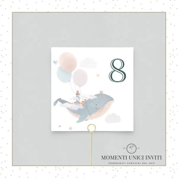 Mondo marino – segnatavolo 10x10 cm