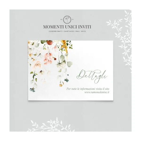 Nuvola floreale - info card / lista di nozze