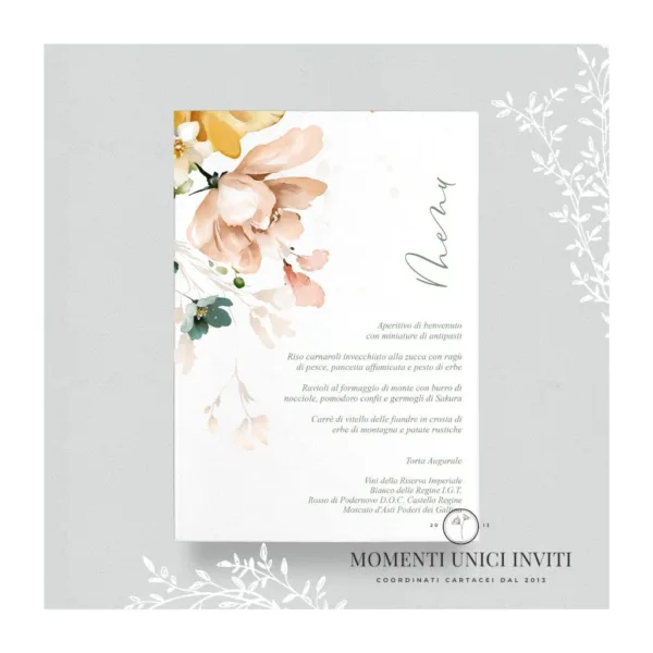 Nuvola floreale – menu 15x21 cm
