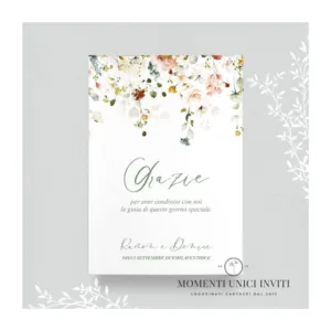 Nuvola floreale - card ringraziamento 13x18 cm