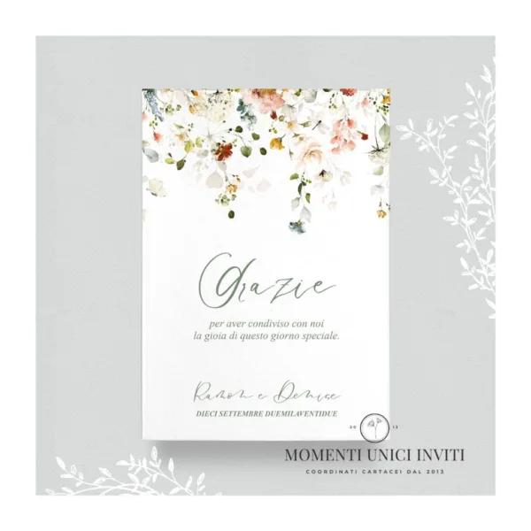 Nuvola floreale - card ringraziamento 13x18 cm