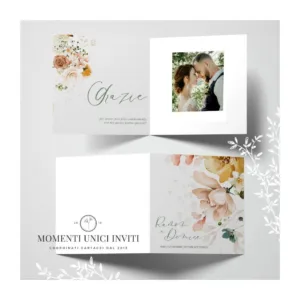 Nuvola floreale - card ringraziamento 14,5x14,5 cm
