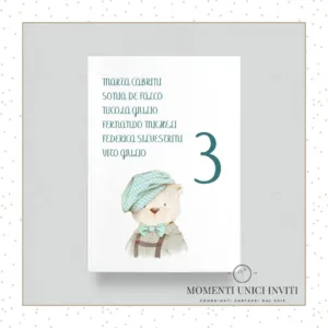 cards tableau battesimo orsetto willy momenti unici inviti