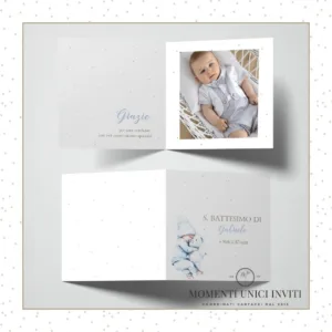 cards ringraziamento battesimo orsetto willy momenti unici inviti
