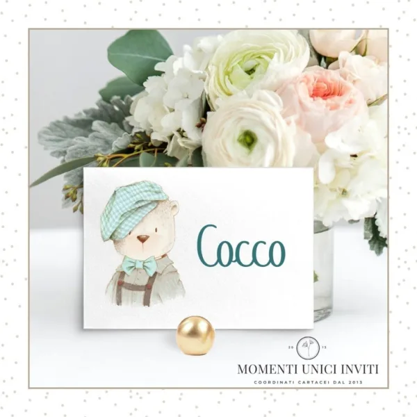 segna gusto confettata battesimo orsetto willy