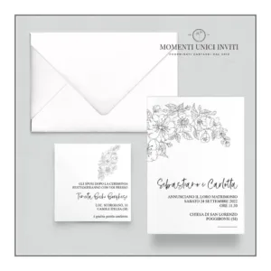 Ciliegio - partecipazione e invito con busta - mod. 10x15