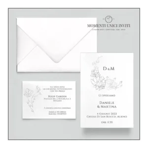 Diletta - partecipazione e invito con busta - mod. 10x15